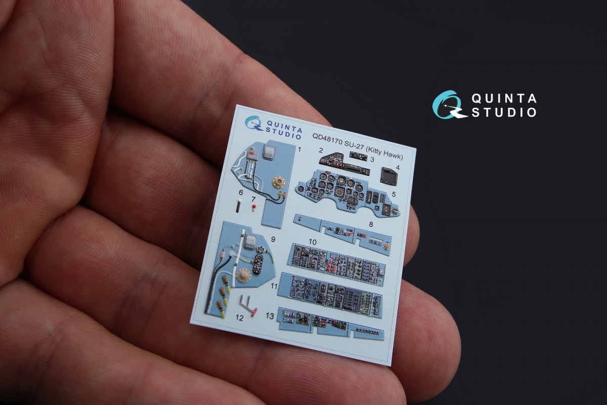 Quinta Studio QD48170 Su-27 3D-Printed colored Interior on decal paper (for KittyHawk kit) 1/48 – image 3