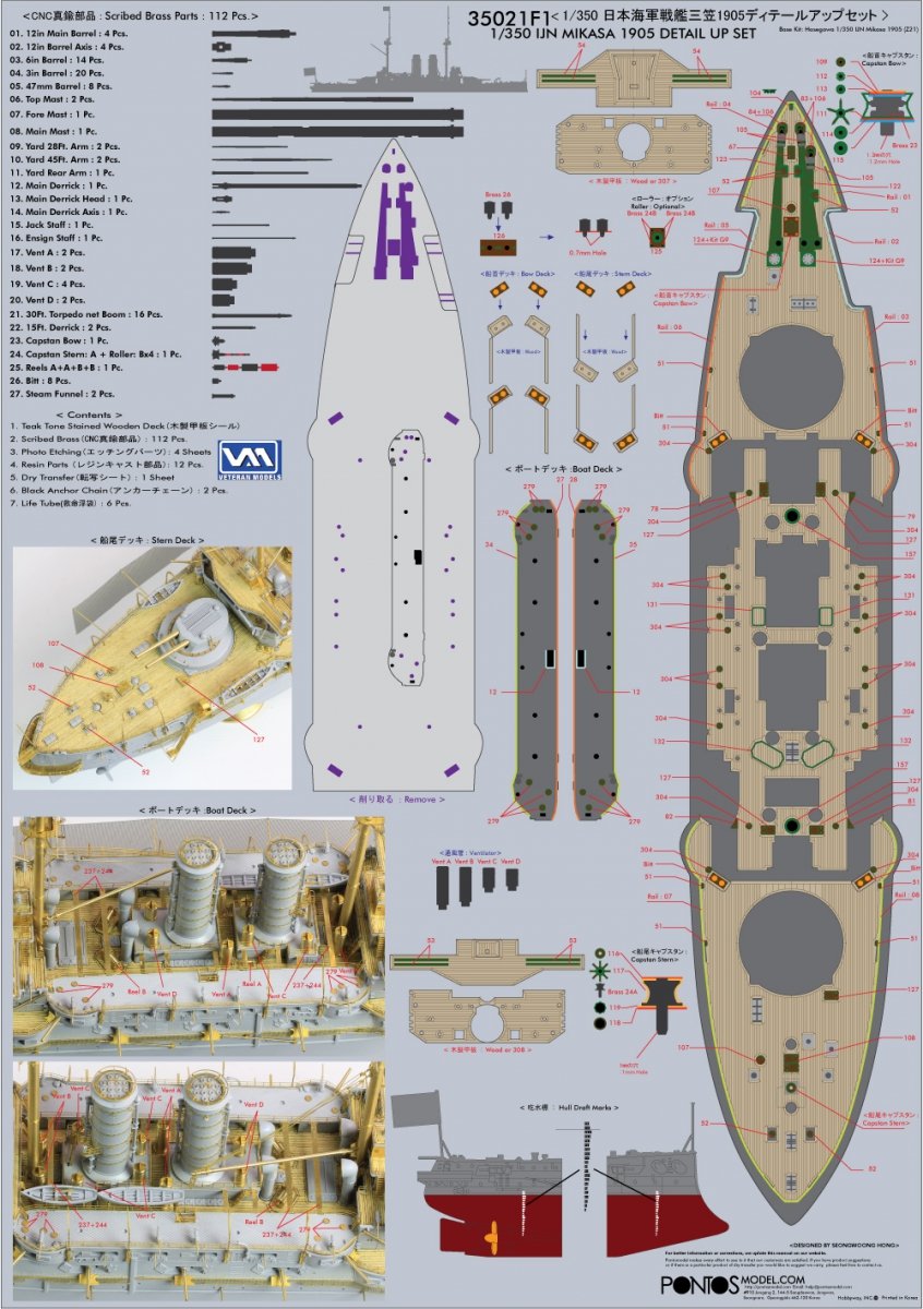 Pontos 35021F1 IJN Mikasa 1905 Detail Up Set 1/350 – image 2