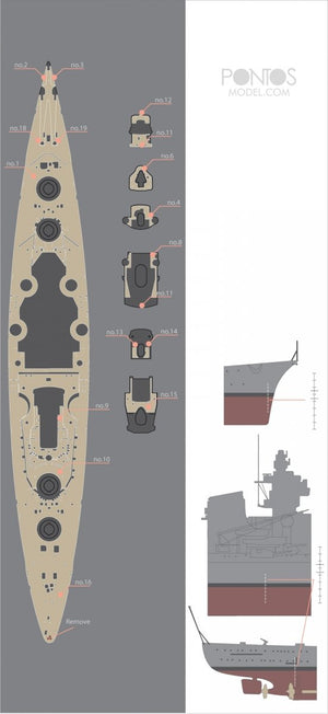 Pontos 35013WD1 DKM Bismarck Wooden Deck set 1/350 – image 3