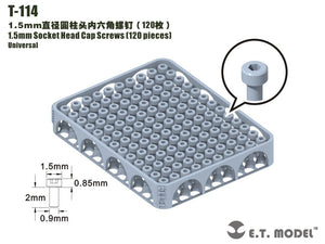 ET Model T-114 1.5mm Socket Head Cap Screws 120 pieces