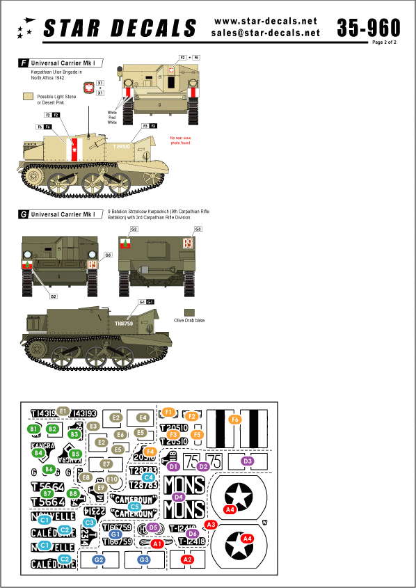 Star Decals 35-960 Universal Carriers Mk I 1/35 – image 2