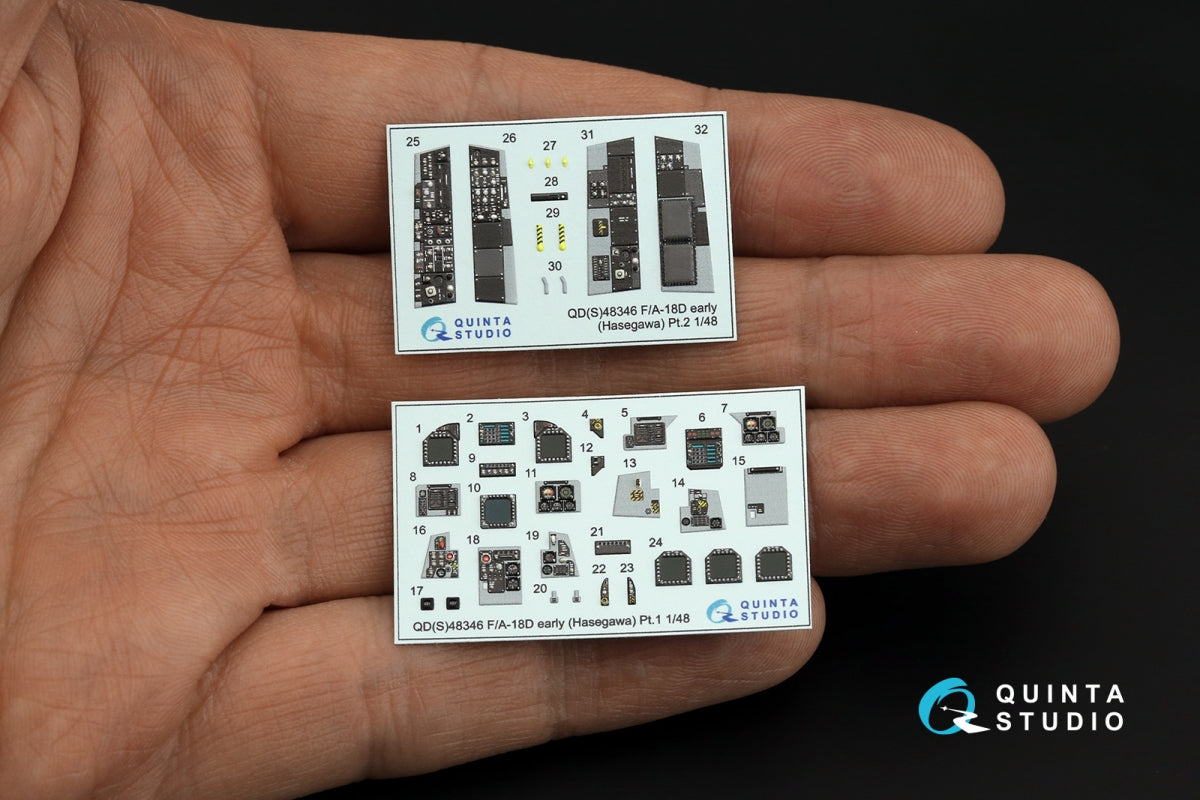 Quinta Studio QDS-48346 FA-18D early 3D-Printed &amp;amp; coloured Interior on decal paper (Hasegawa) (small version) 1/48 – zdjęcie 11