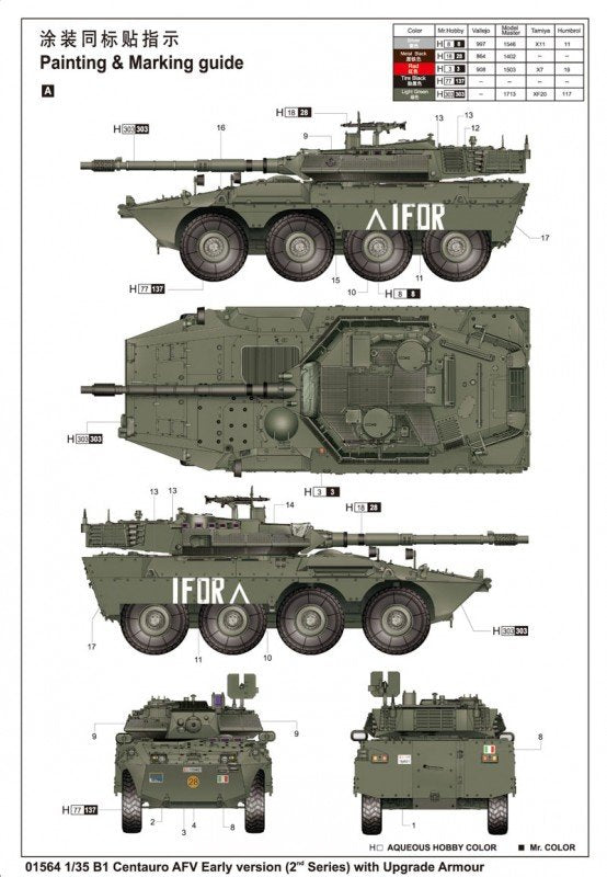 Trumpeter 01564 B1 Centauro AFV Early Verslon (2nd Series) with Upgrade Armor (1/35) – image 10