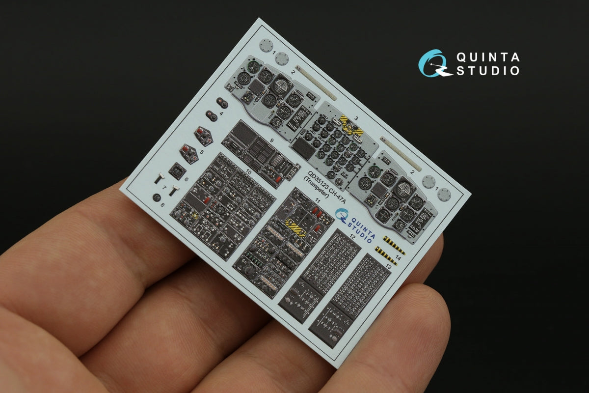 Quinta Studio QD35123 CH-47A 3D-Printed colored Interior on decal paper (Trumpeter) 1/35 – image 5