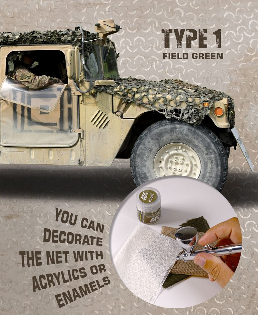 AK Interactive AK8066 CAMOUFLAGE NET FIELD GREEN TYPE 1 – zdjęcie 2