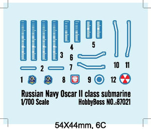 Hobby Boss 87021 Kursk SSGN Russian Navy Oscar II Class Submarine 1/700 – image 3