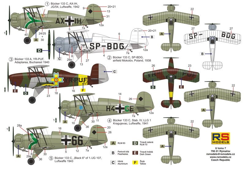 RS Models 92270 Bücker 133 A/C &amp;quot;Jungmeister&amp;quot; 1/72 – zdjęcie 2