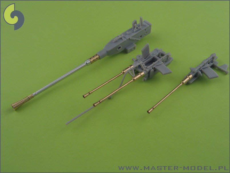 Master SM-35-003 Schnellboot Typ S-100 armament gun barrels - Flak M42 3,7cm (1pcs) and Flak 38 20mm (3pcs) – zdjęcie 7