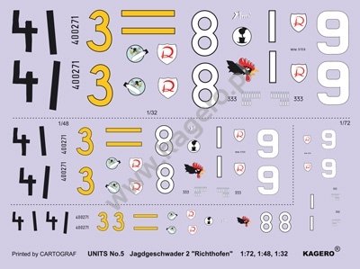 Kagero 97005 JG 2. Jagdgeschwader &amp;quot;Richthofen&amp;quot; (decals) EN – zdjęcie 5