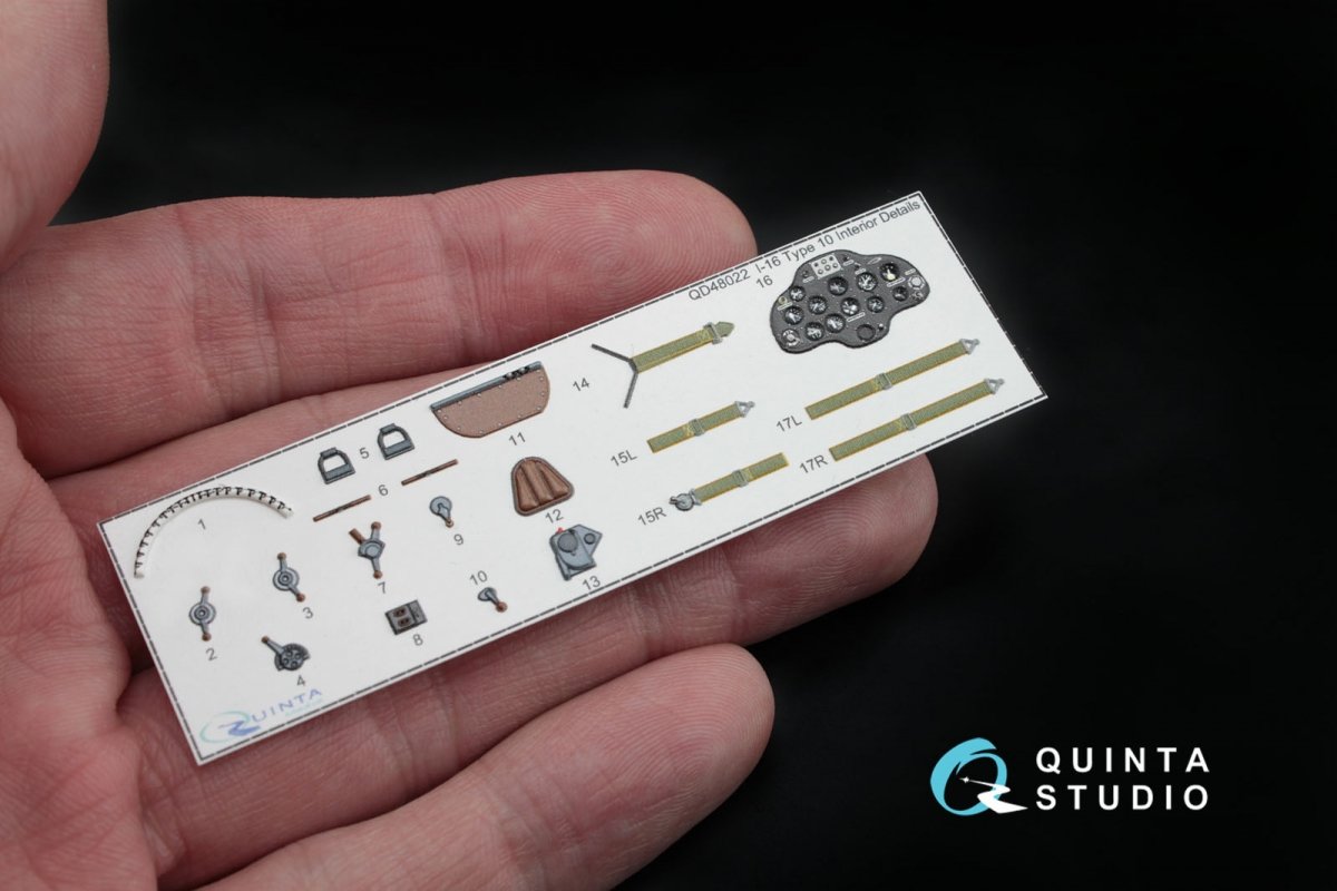 Quinta Studio QD48021 I-16 type 5 3D-Printed &amp;amp; colored Interior on decal paper 1/48 – image 5