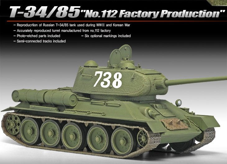 Academy 13290 T-34/85 No.112 Factory Production 1/35 – zdjęcie 5