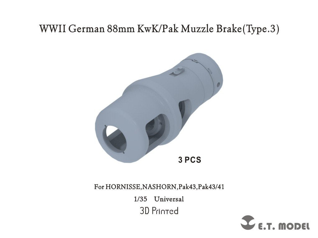 ET Modèle P35-246 Frein de bouche allemand KwK/Pak 88 mm (Type 3) de la Seconde Guerre mondiale, échelle 1/35