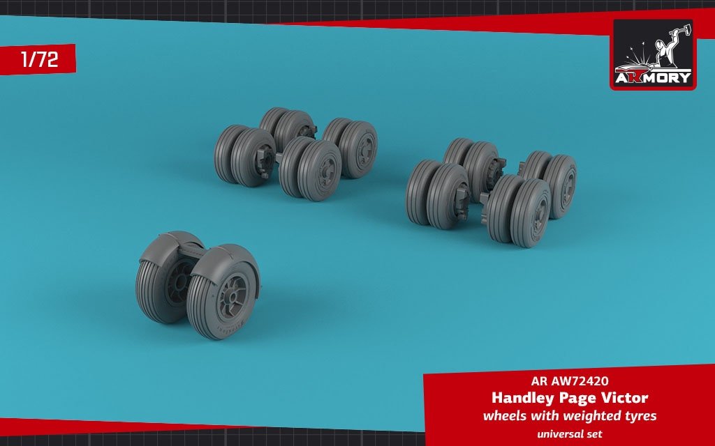 Armory Models AW72420 H.P. Victor wheels w/ weighted tires &amp;amp; front mudguard 1/72 – zdjęcie 2
