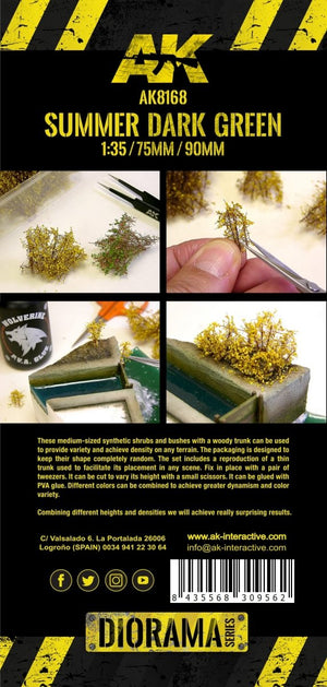 AK Interactive AK8168 SUMMER DARK GREEN SHRUBBERIES 75MM / 90MM 1/35 – zdjęcie 3