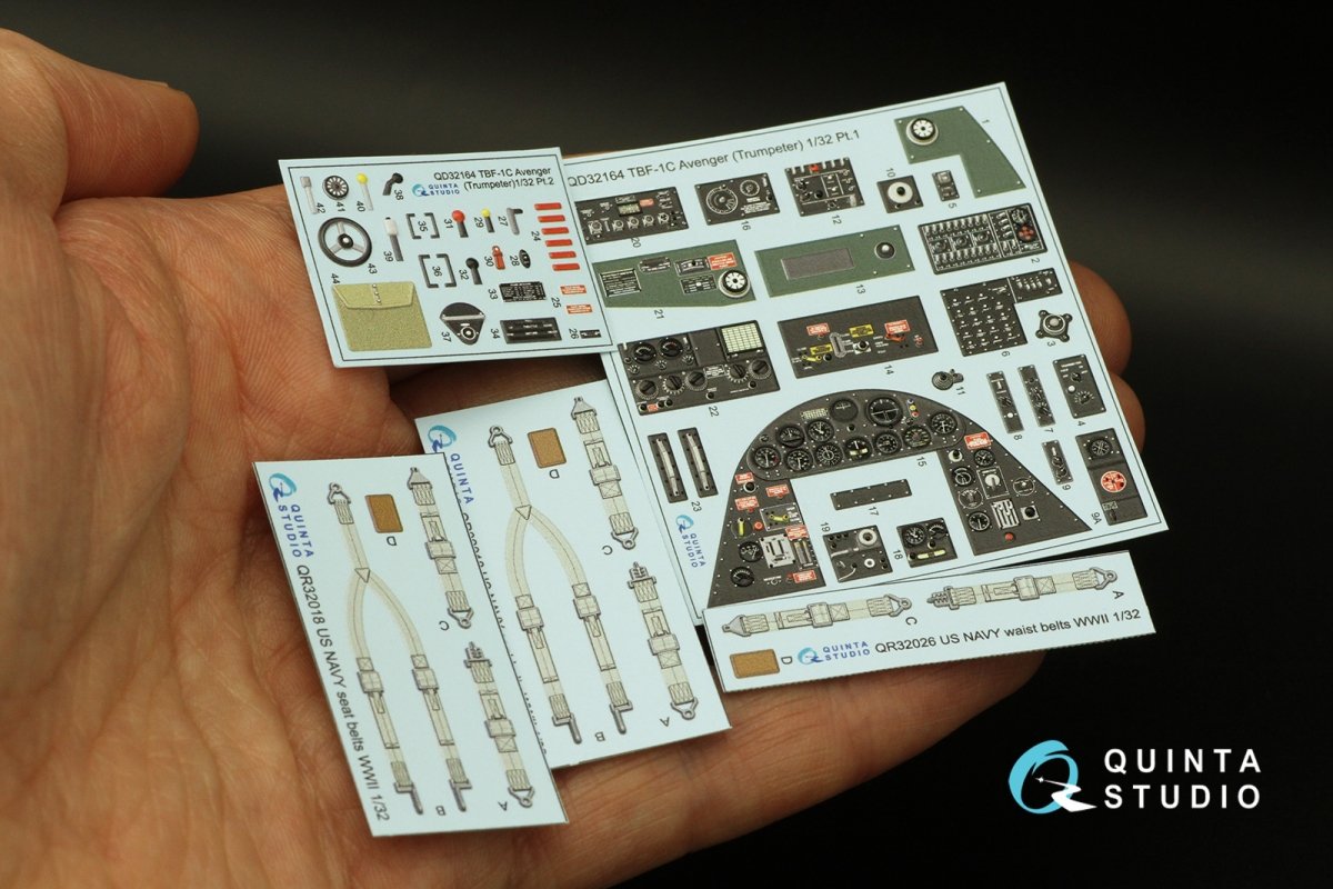 Quinta Studio QD32164 TBF-1C Avenger 3D-Printed &amp;amp; coloured Interior on decal paper (Trumpeter) 1/32 – zdjęcie 6