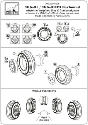 Armory Models AW48026 Mikoyan MiG-31 Foxhound wheels w/ weighted tires 1/48 – image 6