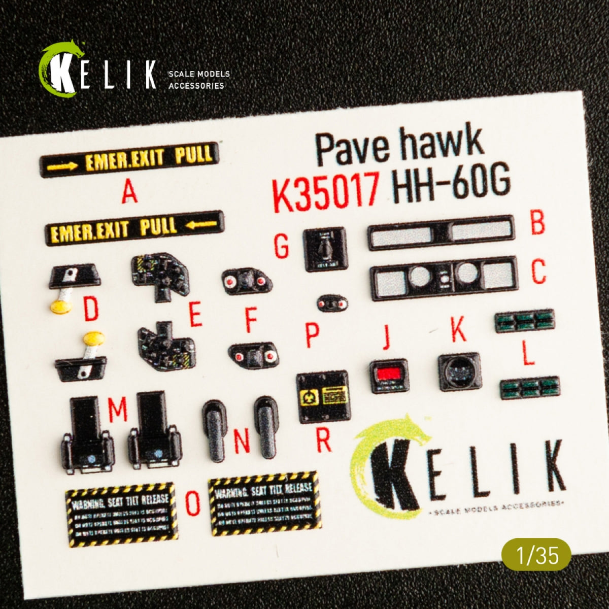 KELIK K35017 HH-60G PAVE HAWK INTERIOR 3D DECALS FOR KITTY HAWK KIT 1/35 – image 2