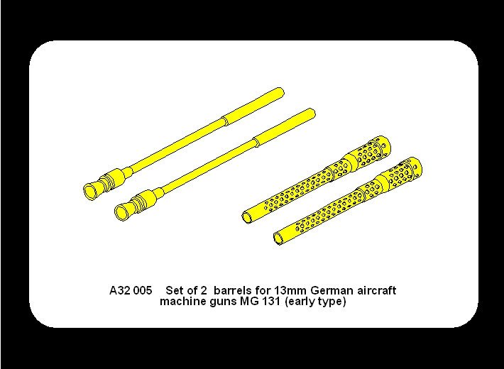 Aber A32005 Set of 2 barrels for German 13mm aircraft machine guns MG 131 (early type) 1/32 – zdjęcie 7