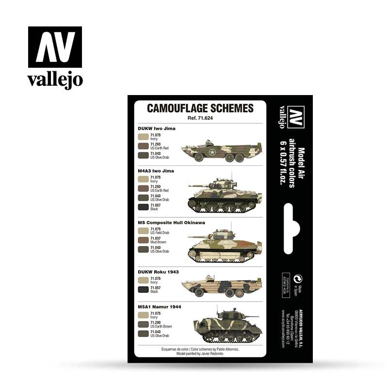 Vallejo 71624 WWII USMC Colors Sand Patterns 1942-1945 6x17ml – zdjęcie 2
