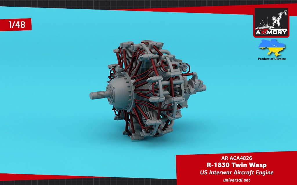 Armory Models ACA4826 R-1830 Twin Wasp US Inter-War &amp;amp; WWII aircraft engine 1/48