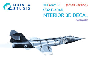 Quinta Studio QDS-32180 F-104S 3D-Printed coloured Interior on decal paper (Italeri) (small version) 1/32