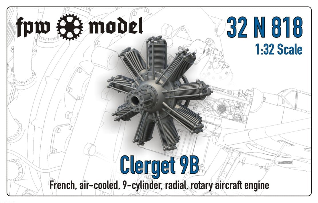 FPW Model 32N818 Clerget 9B 1/32