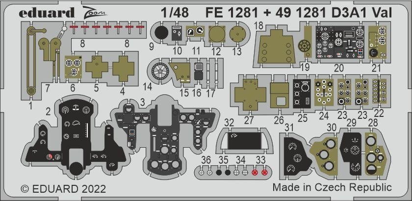 Eduard 491281 D3A1 Val HASEGAWA 1/48