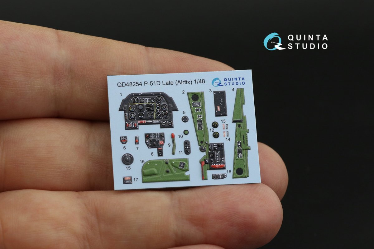 Quinta Studio QD48254 P-51D Late 3D-Printed &amp;amp; colored Interior on decal paper (Airfix) 1/48 – image 8