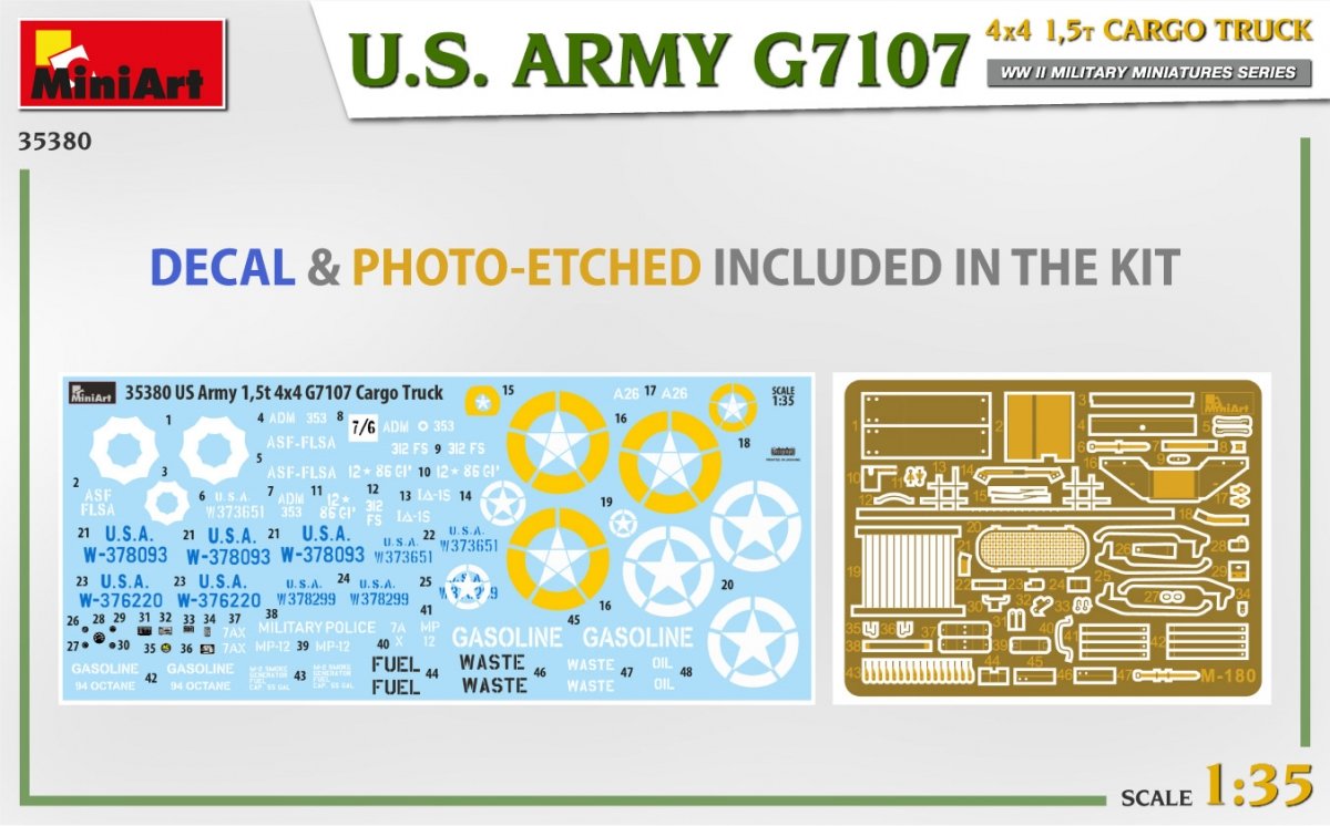 MiniArt 35380 U.S. ARMY G7107 4X4 1,5t CARGO TRUCK 1/35 – zdjęcie 2
