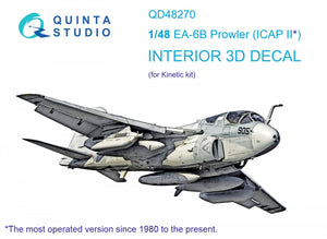 Quinta Studio QD48270 EA-6B Prowler (ICAP II) 3D-Printed &amp;amp; coloured Interior on decal paper (Kinetic) 1/48
