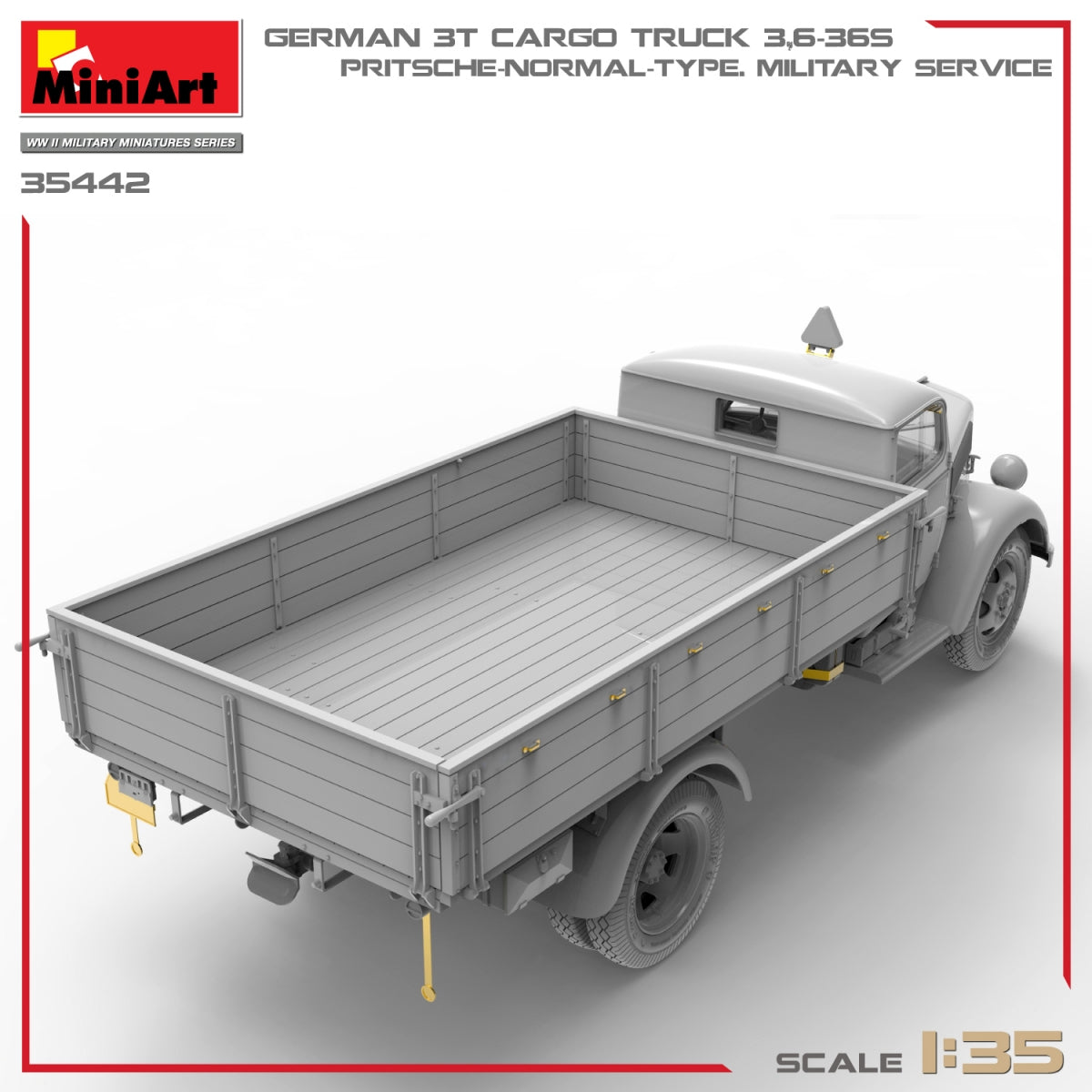 Miniart 35442 GERMAN 3T CARGO TRUCK 3,6-36S. PRITSCHE-NORMAL-TYPE. MILITARY SERVICE 1/35 – zdjęcie 5