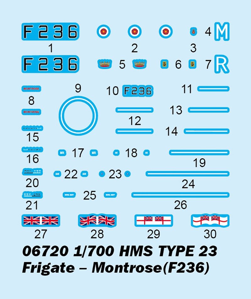 Trumpeter 06720 HMS TYPE 23 Frigate – Montrose (F236) 1/700 – image 4