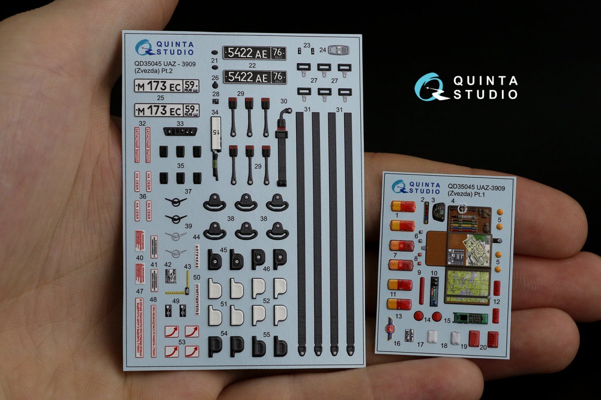 Quinta Studio QD35045 UAZ-3909 3D-Printed &amp;amp; coloured Interior on decal paper (Zvezda) 1/35 – zdjęcie 13