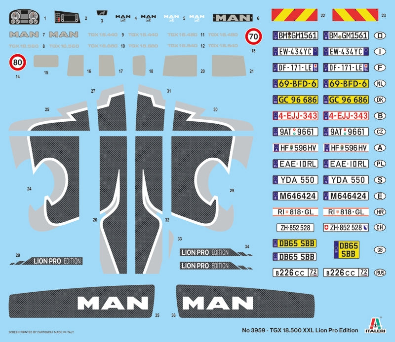 Italeri 3959 MAN TGX 18.500 XXL Lion Pro Edition 1/72 – zdjęcie 8