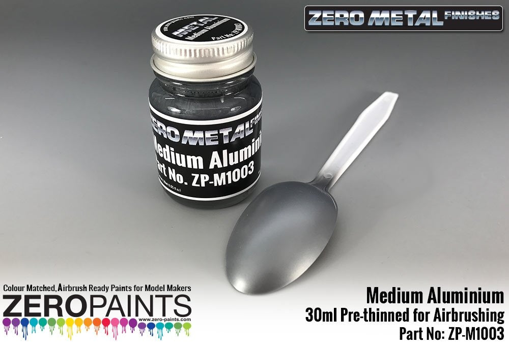 Zero Paints ZP-M1003 Medium Aluminium Paint Zero Metal Finishes 30ml