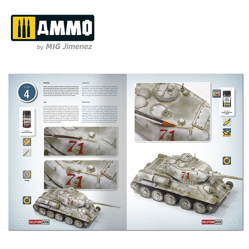 AMMO of Mig Jimenez 6603 SOLUTION BOOK 20 - How to Paint WWII Soviet Winter Vehicles (English, Spanish, Francais, Deutsch) – image 3