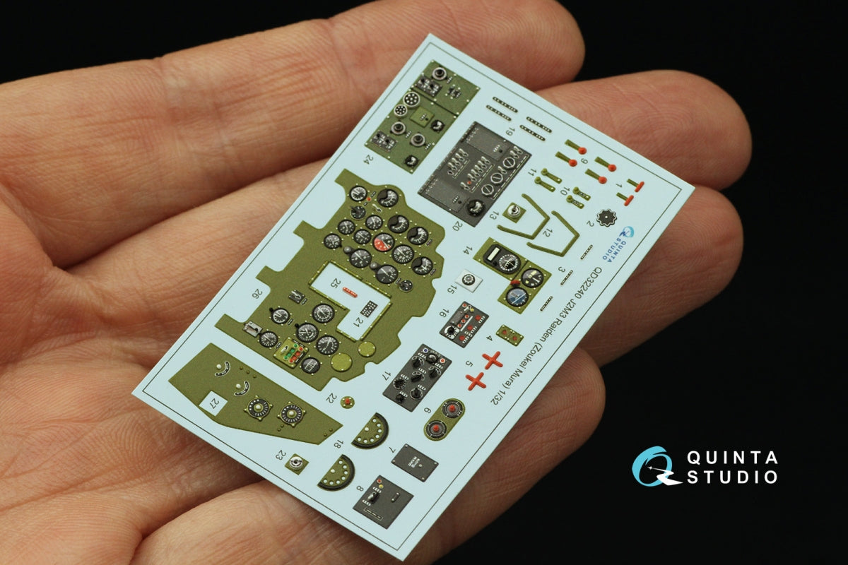 Quinta Studio QD32240 Mitsubishi J2M3 Raiden 3D-Printed &amp;amp; colored Interior on decal paper (Zoukei Mura) 1/32 – image 5