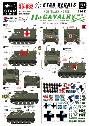 Star Decals 35-932 11th Cavalry in Vietnam and Cambodia 2 1/35