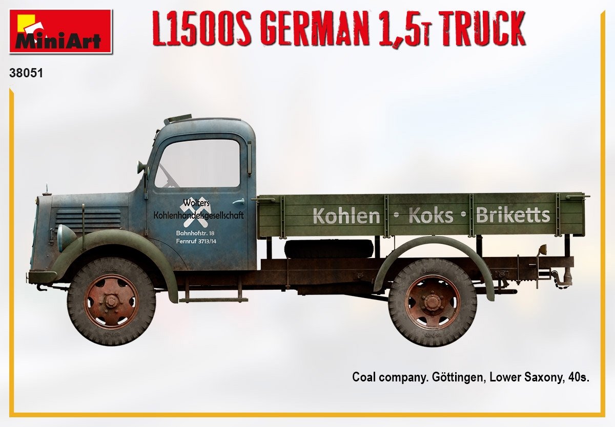 MiniArt 38051 L1500S GERMAN 1,5T TRUCK 1/35 – zdjęcie 3