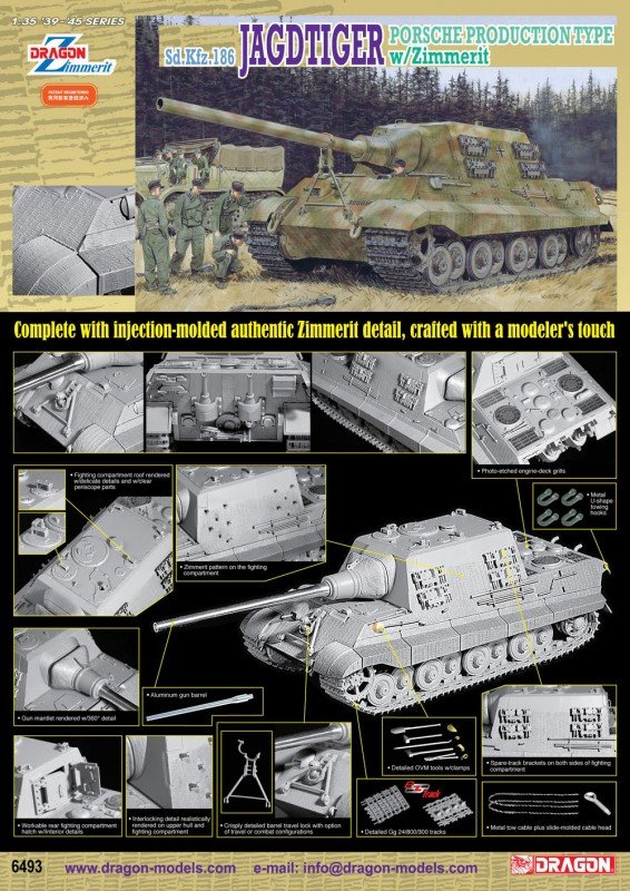Dragon 6493 Sd.Kfz. 186 Jagdtiger Porsche Production Type with zimmerit 1/35 – image 2
