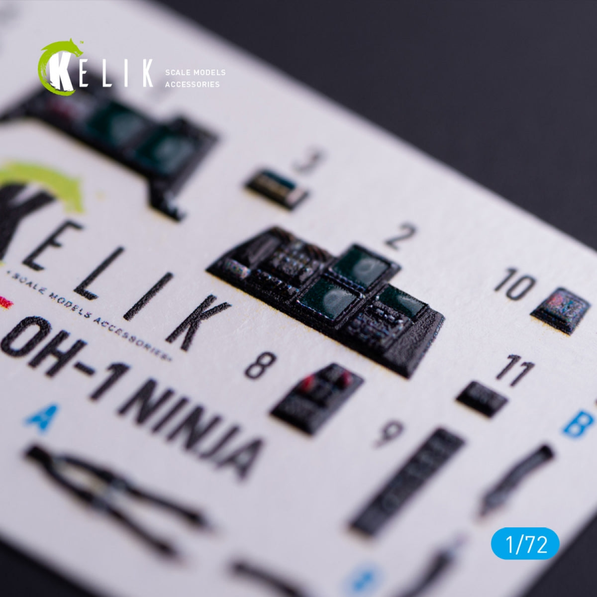 Kelik K72205 OH-1 NINJA - interior 3D decals for Aoshima kit 1/72