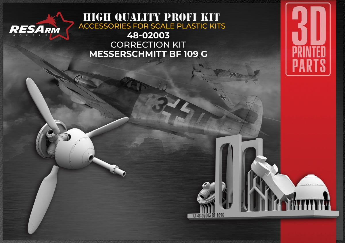 RESArm 48-02003 BF 109G - MESSERSCHMITT Correction Kit(3D resin printing) 1/48