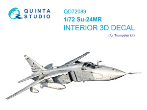 Quinta Studio QD72089 Su-24MR 3D-Printed &amp;amp; colored Interior on decal paper (Trumpeter) 1/72