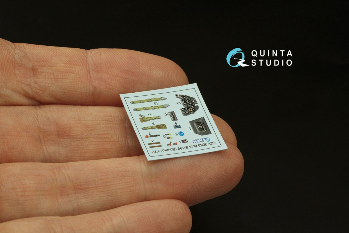 Quinta Studio QD72063 Avia S-199 3D-Printed &amp;amp; colored Interior on decal paper (Eduard) 1/72 – image 5