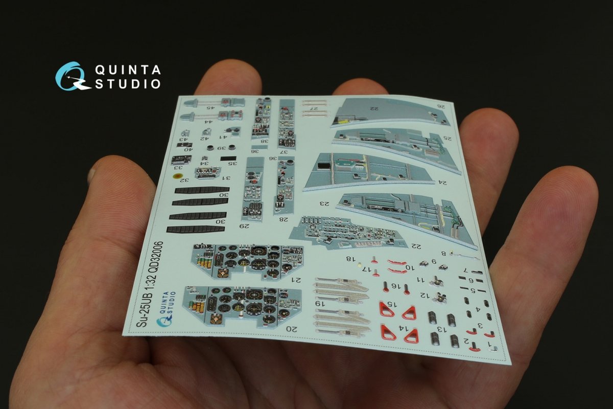 Quinta Studio QD32006 Su-25UB 3D-Printed &amp;amp; coloured Interior on decal paper (for Trumpeter kit) 1/32 – zdjęcie 4