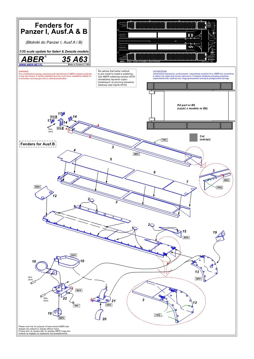 Aber 35A063 Fenders for Panzer I, Ausf.A and B (1/35) – image 4
