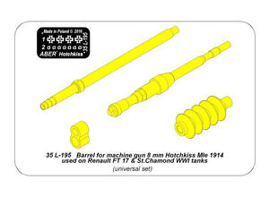 Aber 35L-195 Barrel for machine gun 8 mm Hotchkiss Mle 1914 used on Renault FT 17 St.Chamond WWI tanks 1/35 – zdjęcie 7