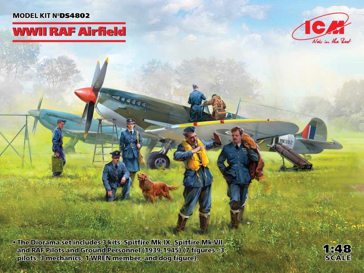 ICM DS4802 WWII RAF Airfield Pilots and Ground Personnel 1/48