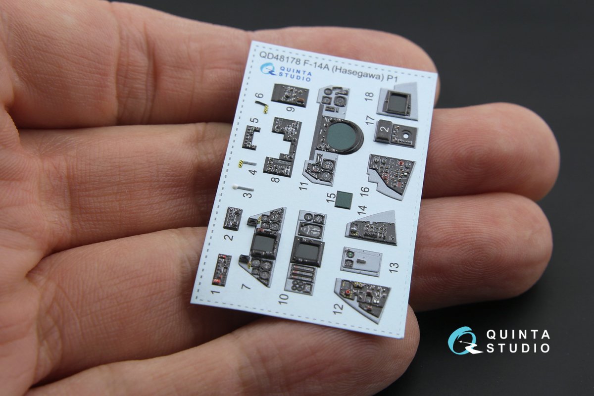 Quinta Studio QD48178 F-14A 3D-Printed &amp;amp; coloured Interior on decal paper (for Hasegawa kit) 1/48 – zdjęcie 11