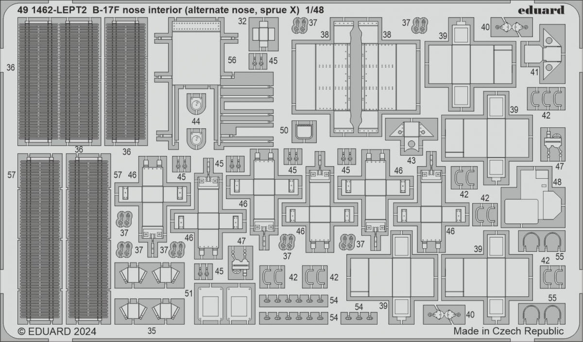 Eduard 491462 B-17F nose interior (alternate nose, sprue X) EDUARD 1/48 – zdjęcie 2